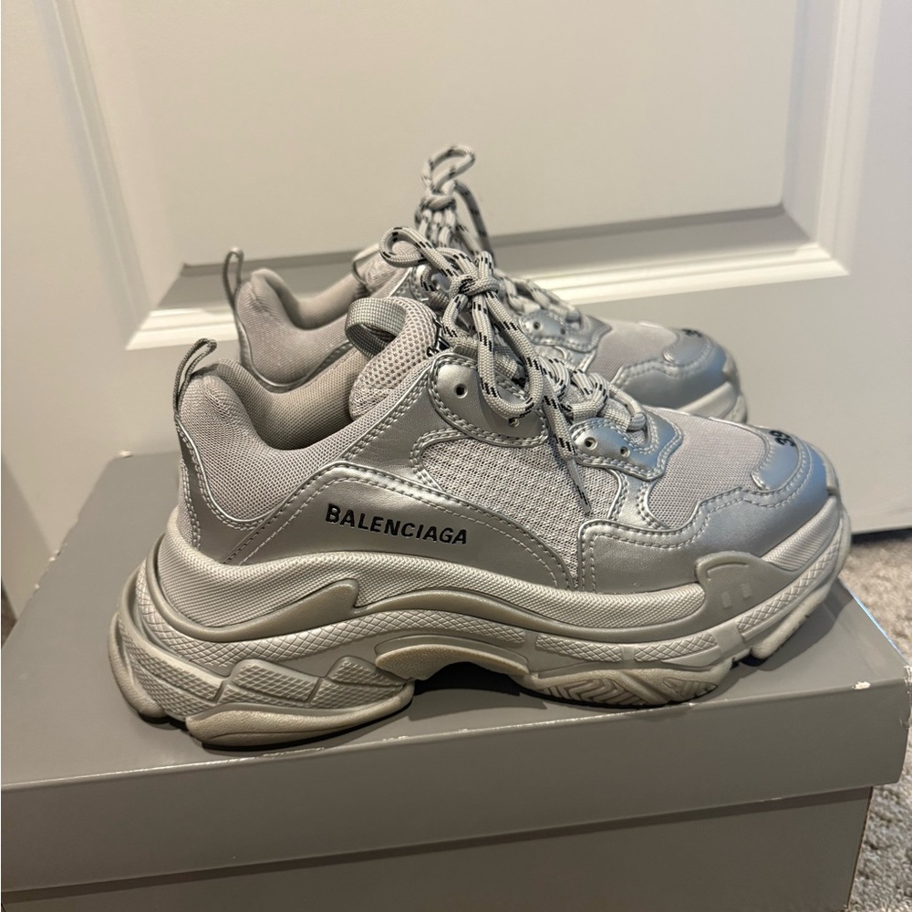 Balenciaga Silver Athletic Shoes - Picture 4 of 5